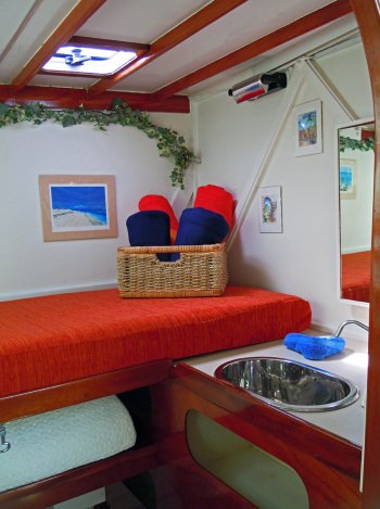 AKKA Master Cabin sink and berth/storage AKKA Master Cabin sink and berth/storage