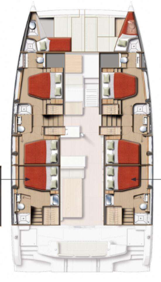 Explore the layout and specifications for KOS 52.CAT2, a 52 ft Sailing Catamaran