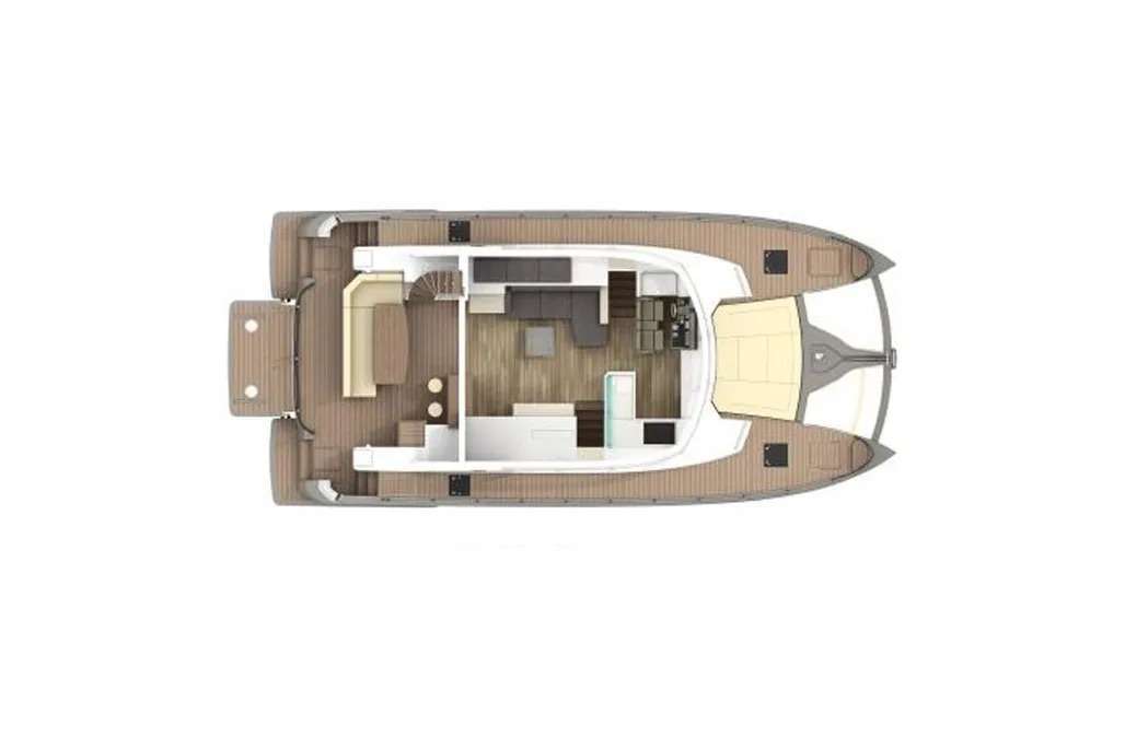 Explore the layout and specifications for CATA, a 55 ft Sailing Catamaran