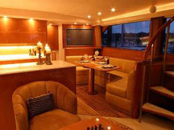 PRIORITY Yacht Charter - Galley and Dining Salon
