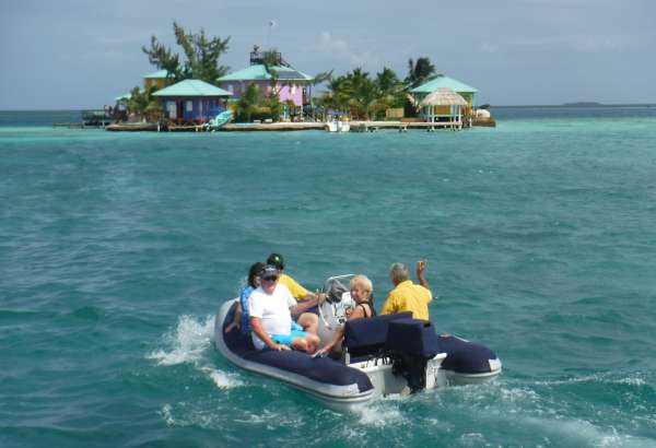 Dinghy at King Lewey Caye