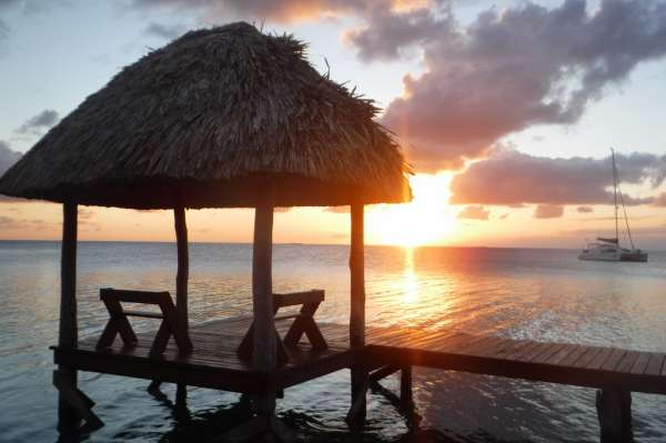 Sunset at Funk Caye