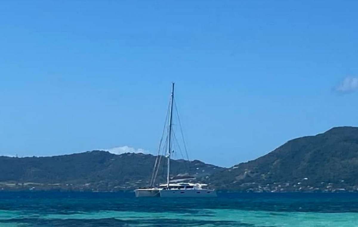 Moby Dick at anchor in the Grenadines