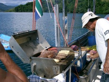 BBQing on the stern