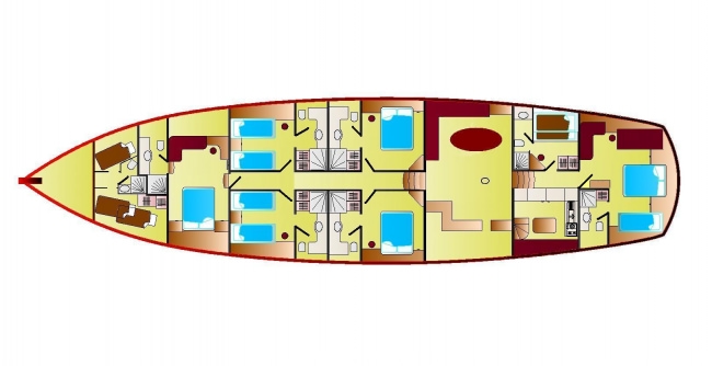 Yacht Charter ZEPHYRIA II Layout