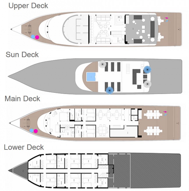 Yacht Charter AZALEA Layout