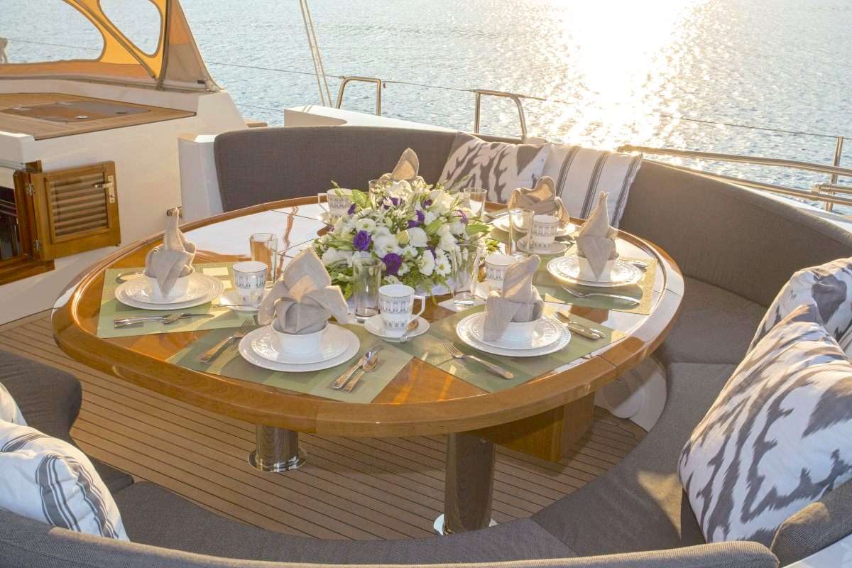 Dine on deck and watch the sunset...