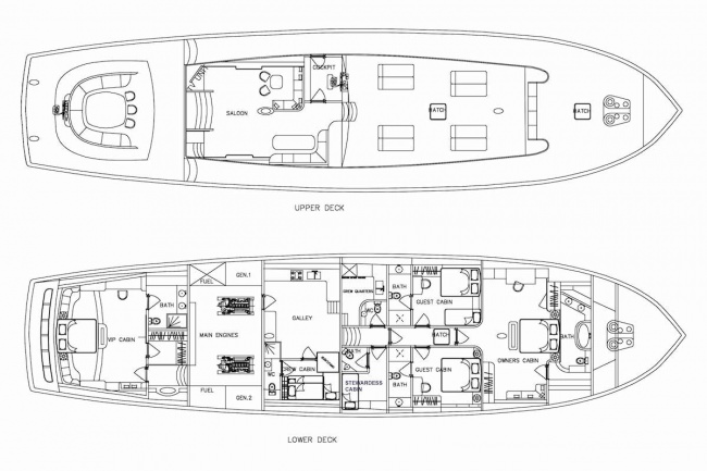 Yacht Charter SILVERMOON Layout