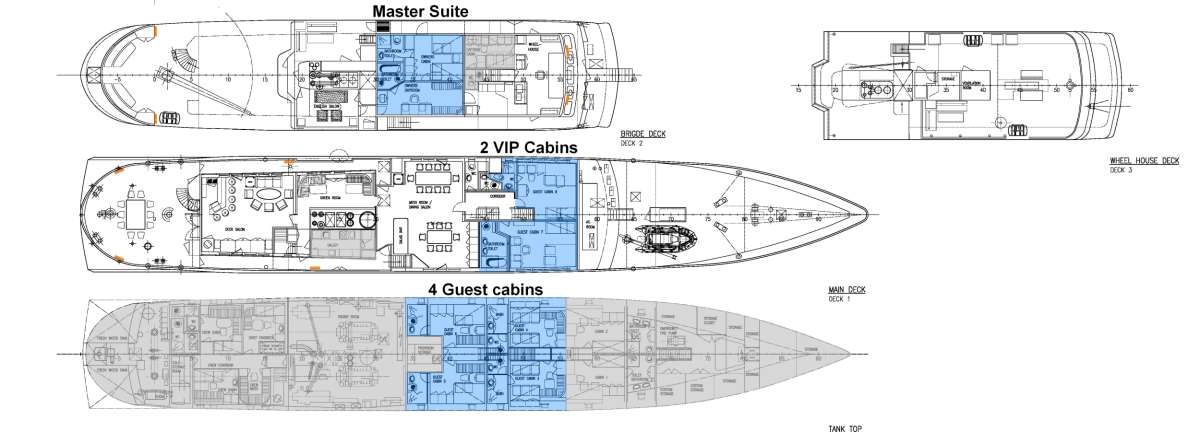 Yacht Charter SANSSOUCI STAR Layout