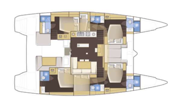 Explore the layout and specifications for NOMAD, a 52 ft Sailing Catamaran