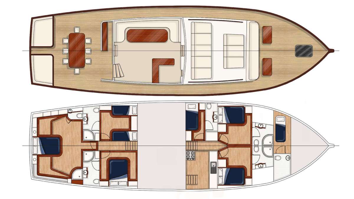 Yacht Charter Sirena Layout