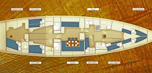 Yacht Charter Halcyon Layout