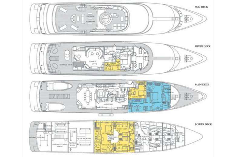 Yacht Charter AZUL V Layout