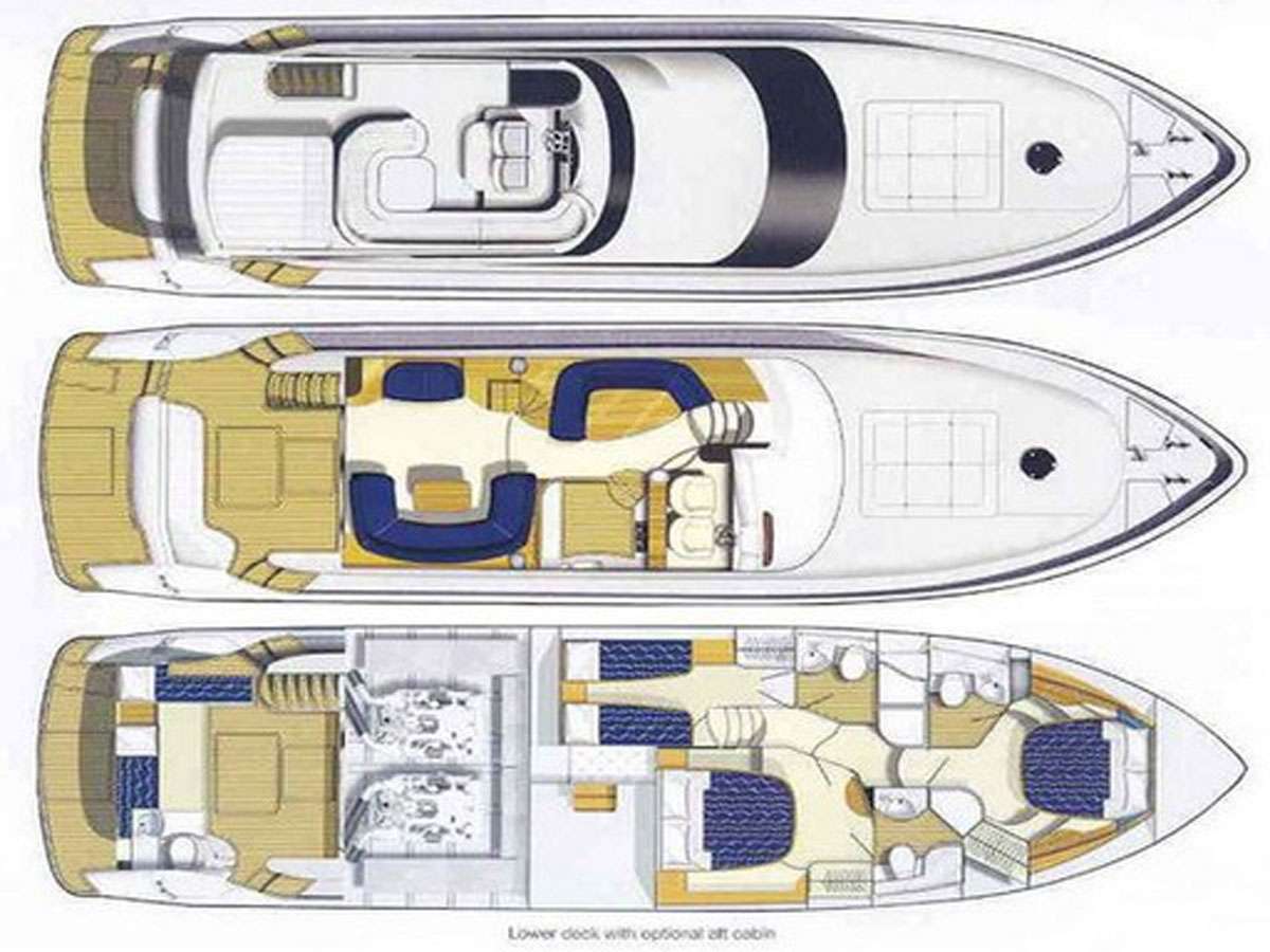 Yacht Charter PRINCESS 61 Layout