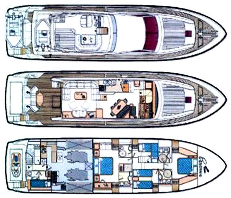 Yacht Charter HURREM Layout