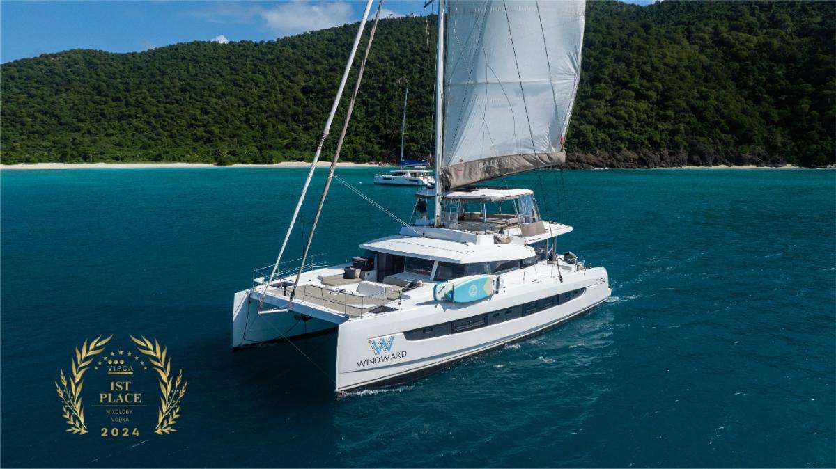 “Let the Wind Be Your Guide”
Windward will accommodate 8 charter guests in 3 spacious queen cabins and 1 sprawling master cabin for those who desire more space. She is a 2021 sailing catamaran offering Starlink, a 50hp dingy with stereo system, underwater lights and ski pole, portable projector on the flybridge, Code 0, solar panels, air conditioning, water maker, ice maker, full sized refrigerator, a fully customizable menu, ecofriendly and reef safe toiletries, a bar stocked to guest preference, coffee/espresso machine, rendezvous scuba diving, snorkeling gear, underwater scooters, subwing, kneeboard, 2 stand up paddle boards, wakeboard, 2 water ski tubes, 10 ft. floating dock, fishing gear, board and card games, television in the salon, Fusion 3 Bluetooth enabled sound system with 3 sub woofters, 4 separate zones and speaker color changing lights as well as Windward giveaways.