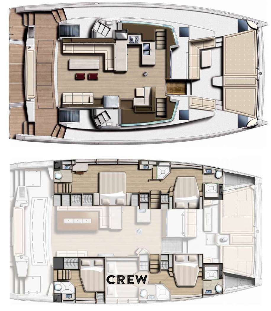 Explore the layout and specifications for LOCATION 5.4, a 55 ft Sailing Catamaran