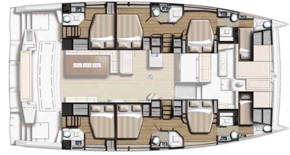 Explore the layout and specifications for Southern Queen, a 54 ft Sailing Catamaran