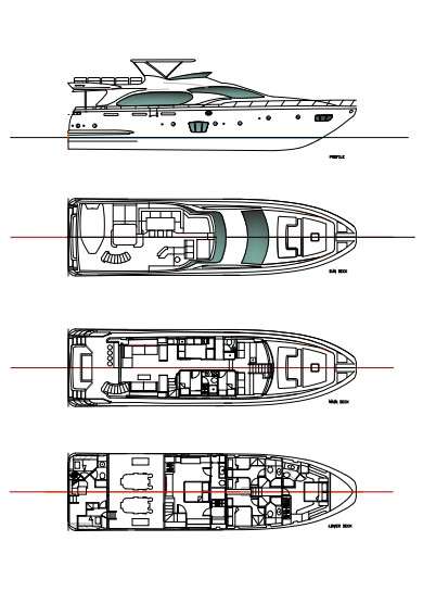 Yacht Charter LA FENICE Layout