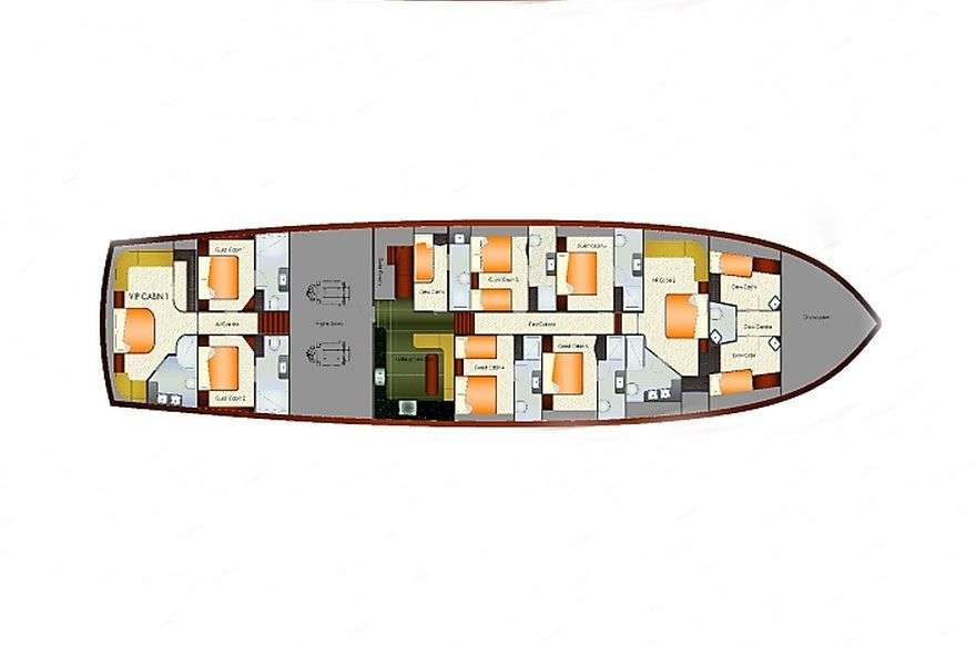 Yacht Charter QUEEN OF SALMAKIS Layout