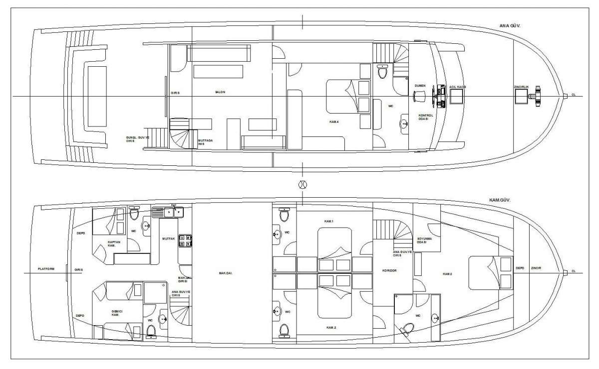 Yacht Charter SIMAY F Layout