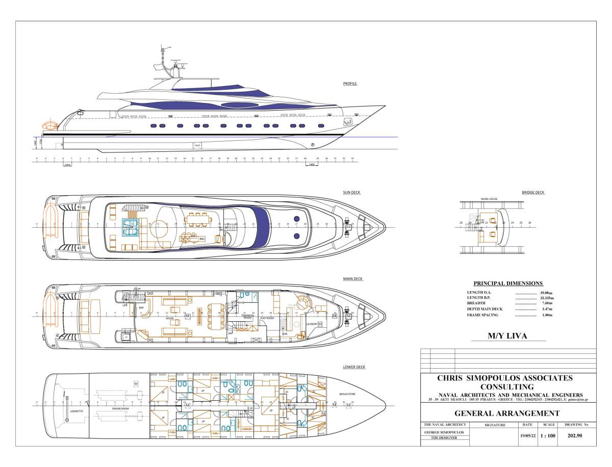 Yacht Charter LIVA Layout