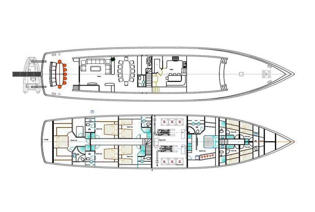 Yacht Charter GULMARIA Layout