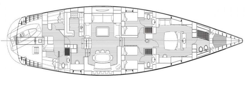 Yacht Charter FREE AT LAST Layout
