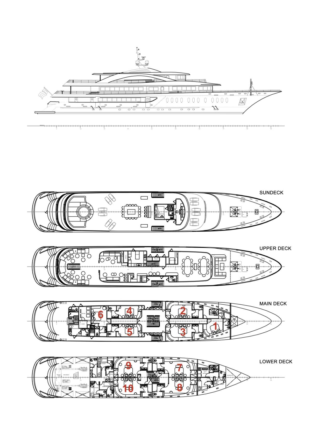Yacht Charter ANTHEA Layout
