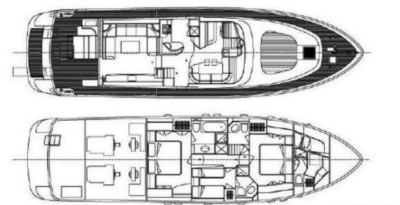 Explore the layout and specifications for JANTAR, a 68 ft Motor Yacht