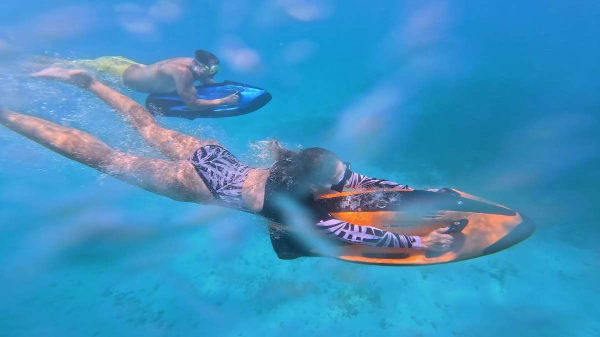 Underwater fun on the seabobs!