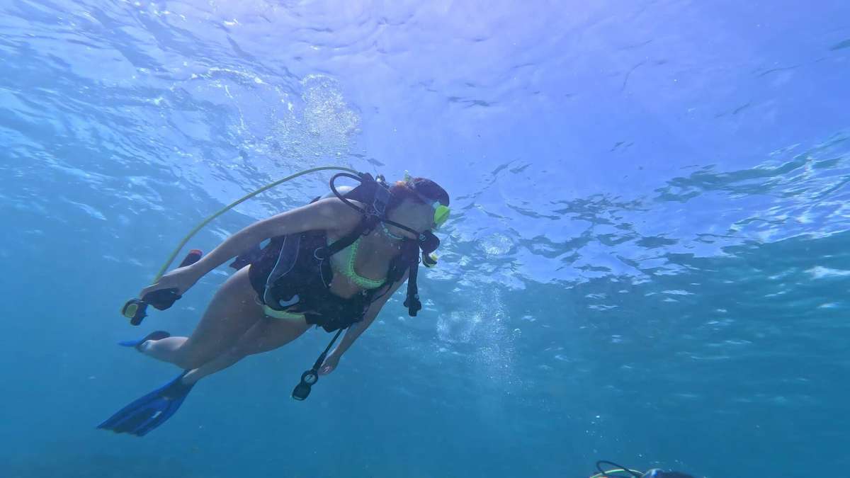 Exploring underwater with scuba
