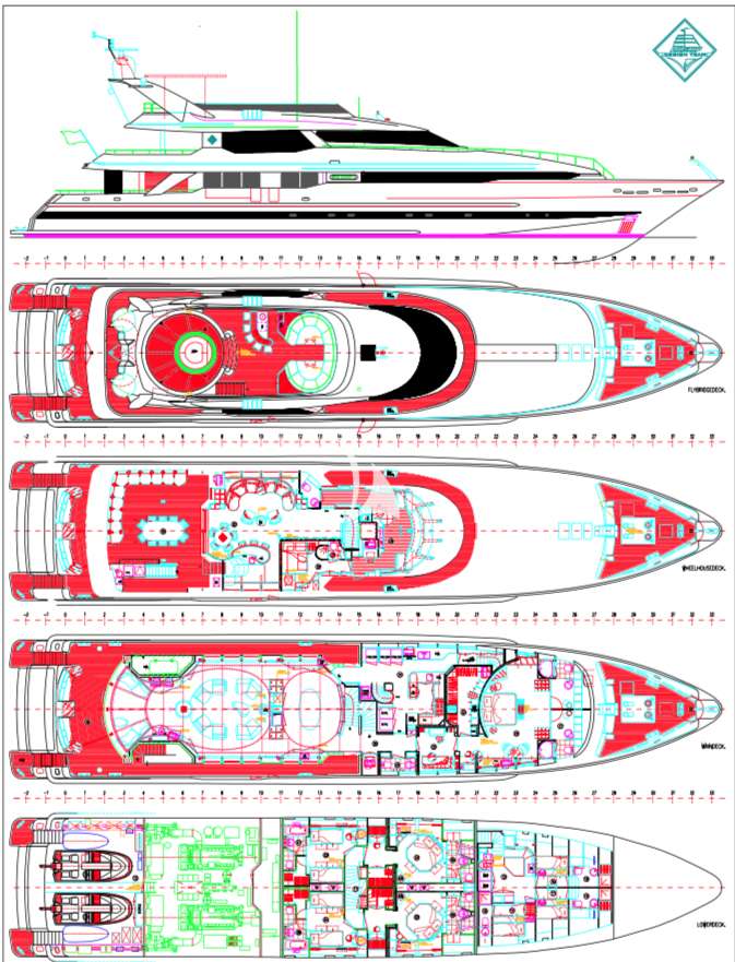 Explore the layout and specifications for PROMETHEUS I , a 147 ft Motor Yacht