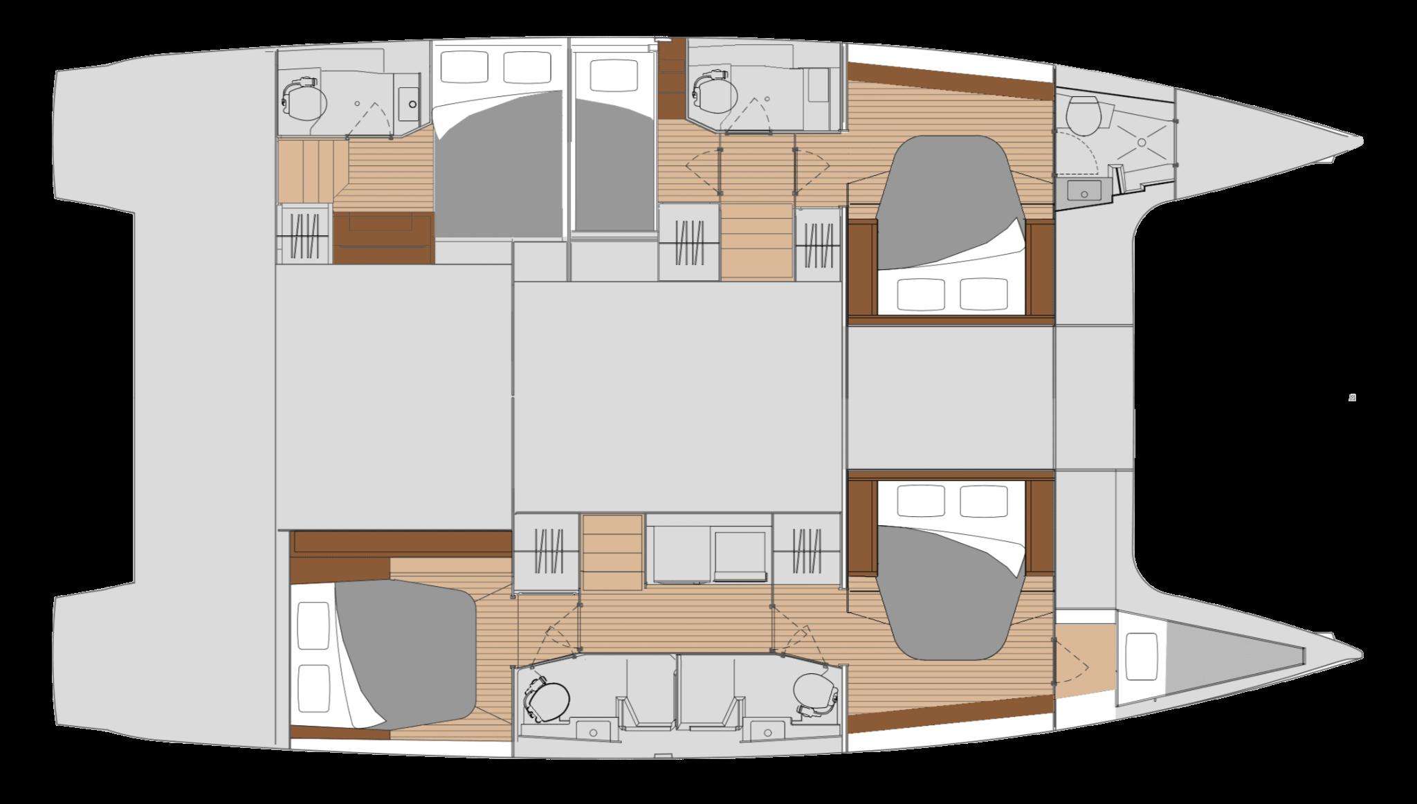 Explore the layout and specifications for Stella Gazer, a 47 ft Sailing Catamaran