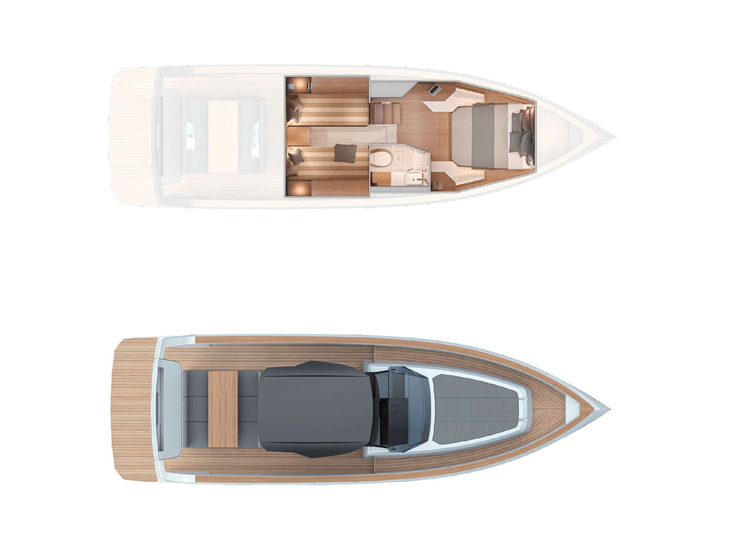 Explore the layout and specifications for Queen Lia II, a 39 ft Motor Yacht