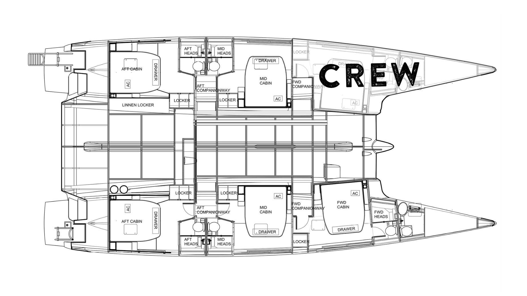 Explore the layout and specifications for CELESTINE, a 59 ft Sailing Monohull