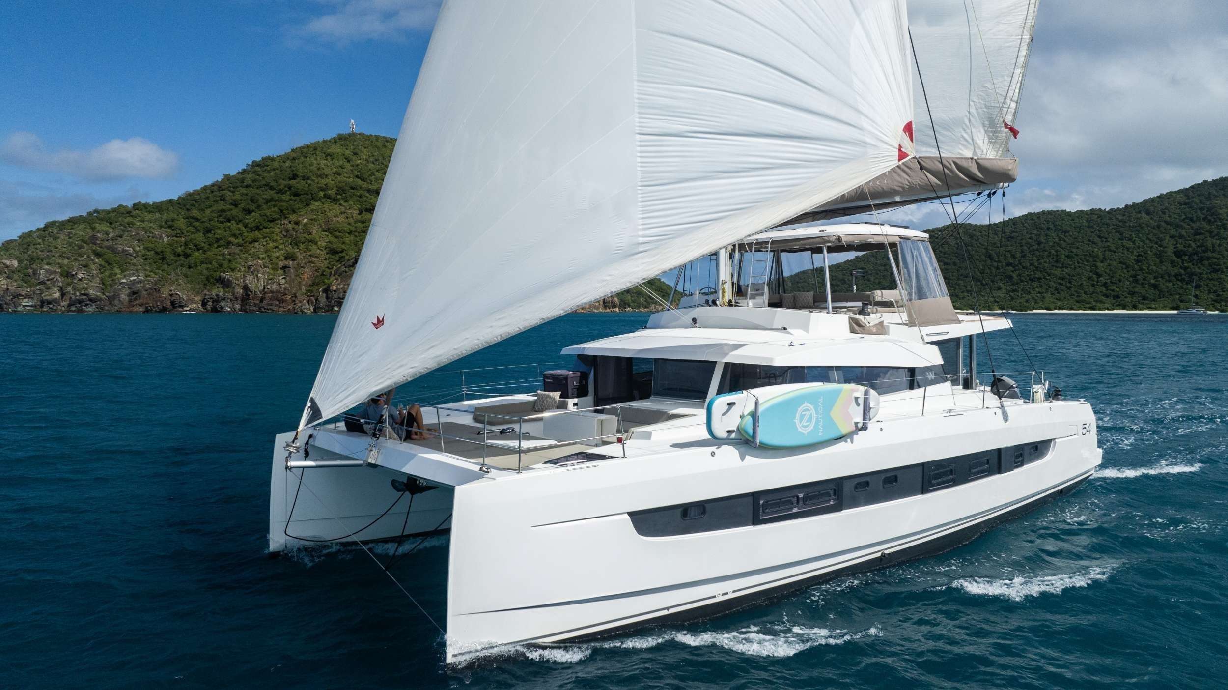 Baymahni, a 55 ft Sailing Catamaran, available for luxury crewed charter