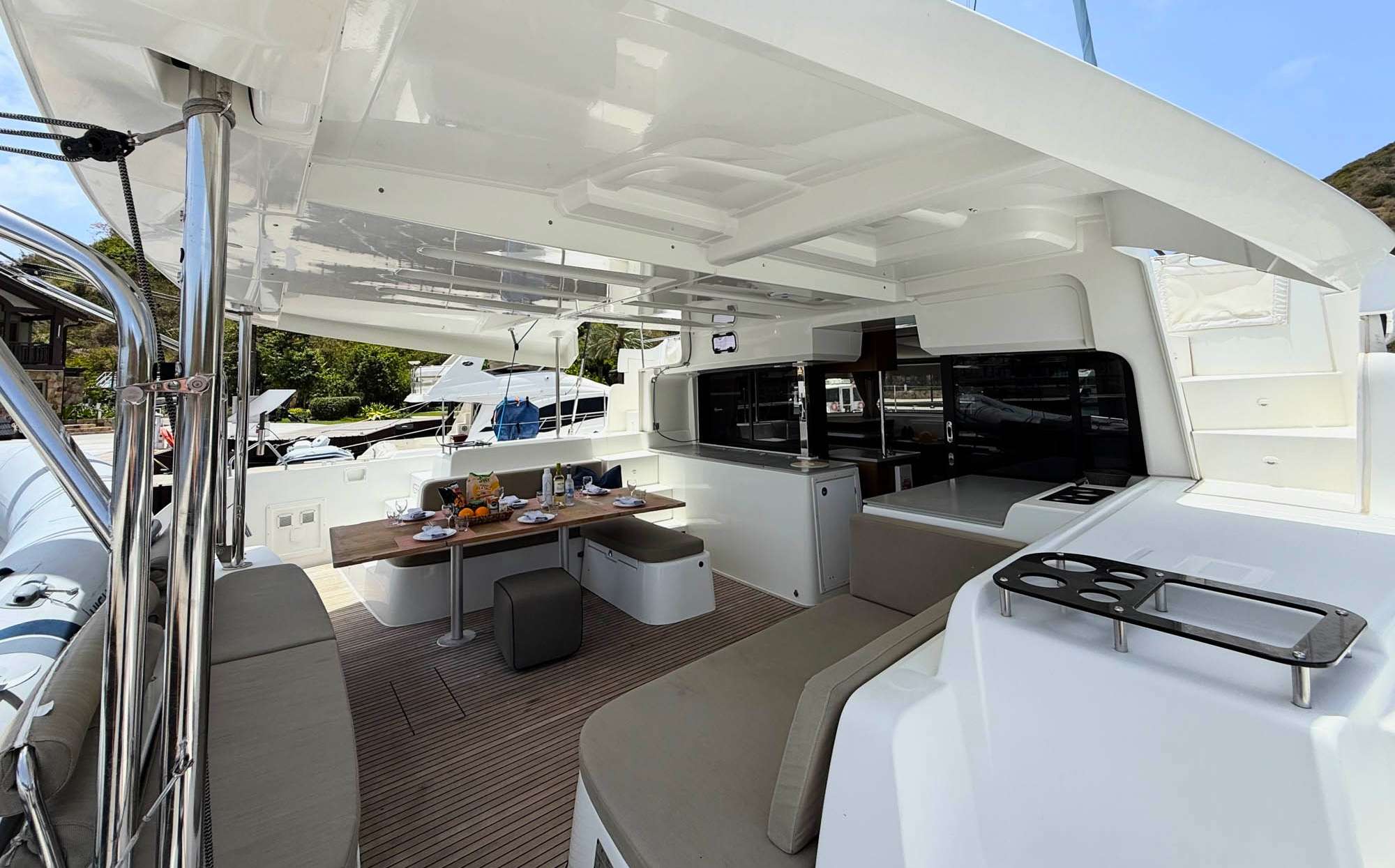 The spacious aft deck