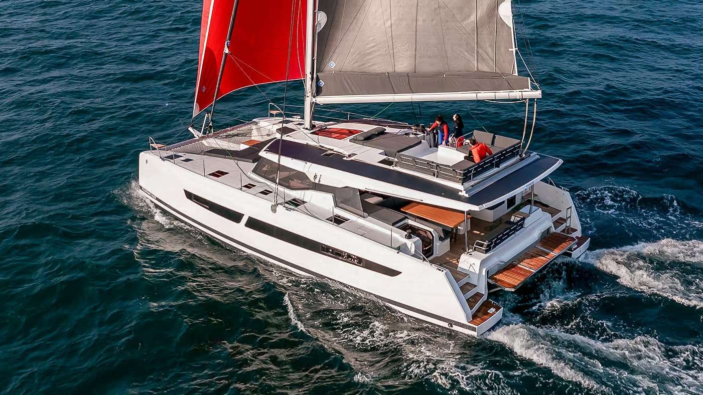 KEBISIKS, a 51 ft Sailing Catamaran, available for luxury crewed charter