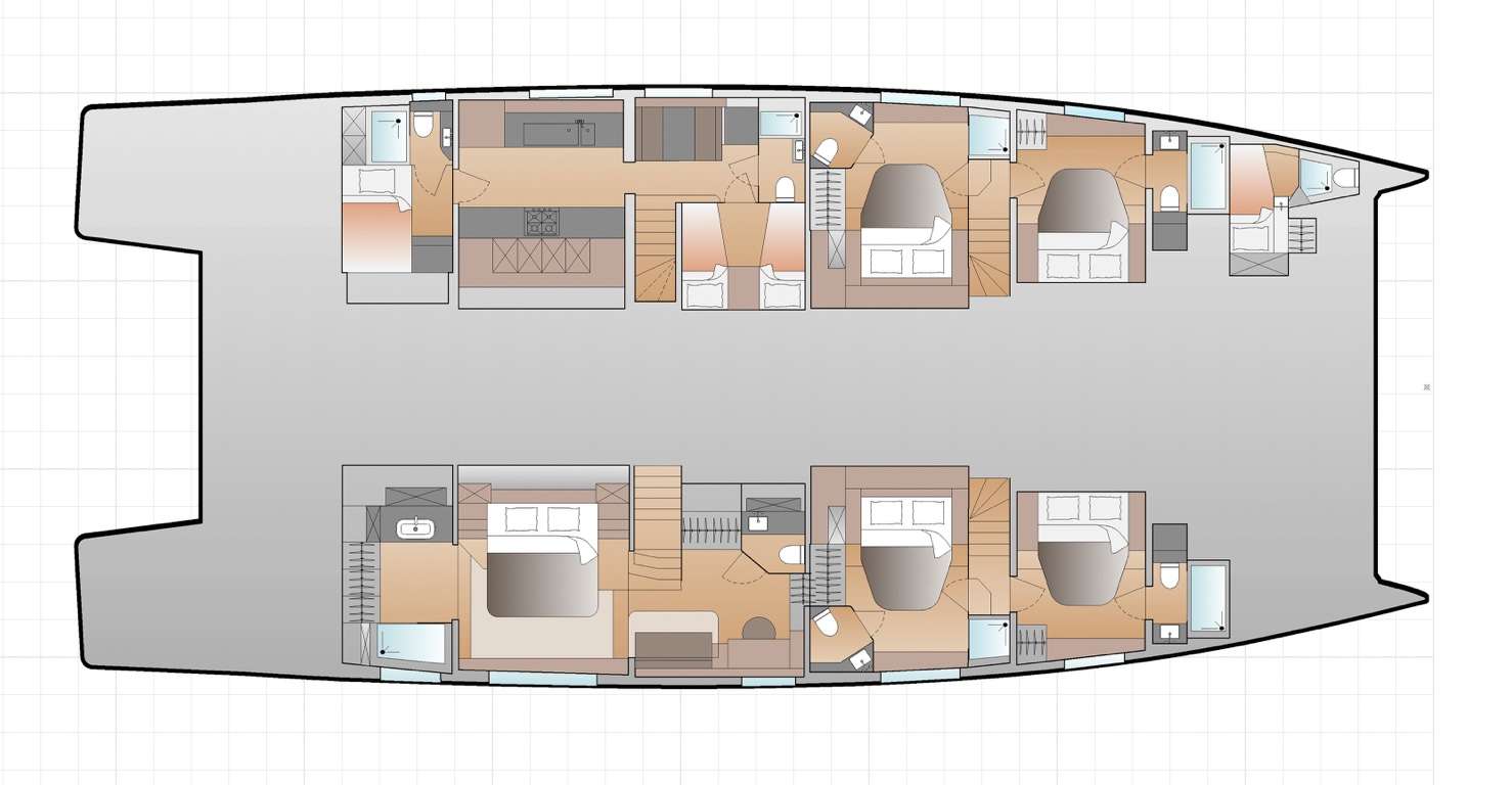 Explore the layout and specifications for MAGIC MOMENTS 3, a 78 ft Sailing Catamaran