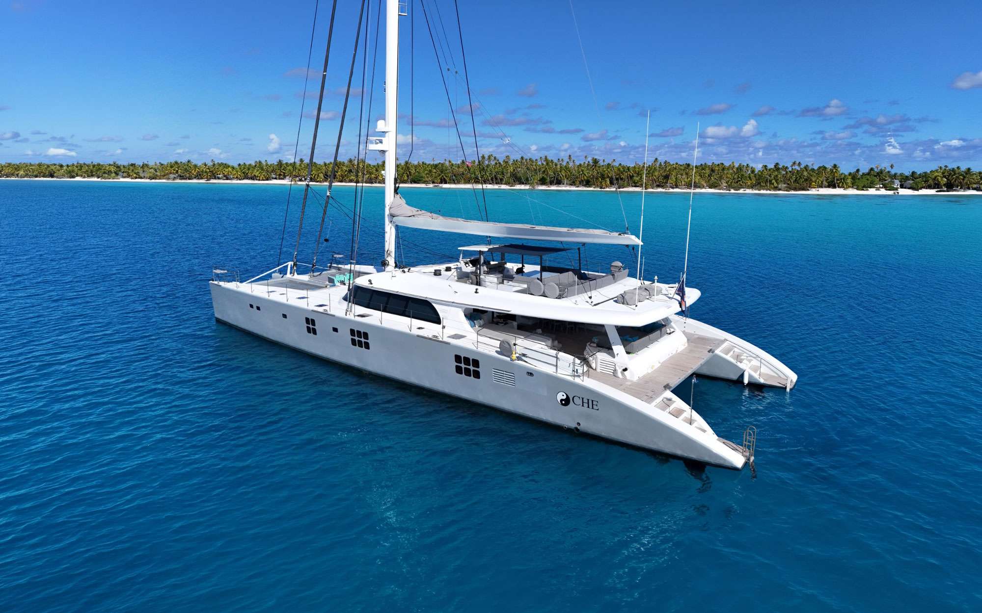 CHE, a 115 ft Sailing Catamaran, available for luxury crewed charter
