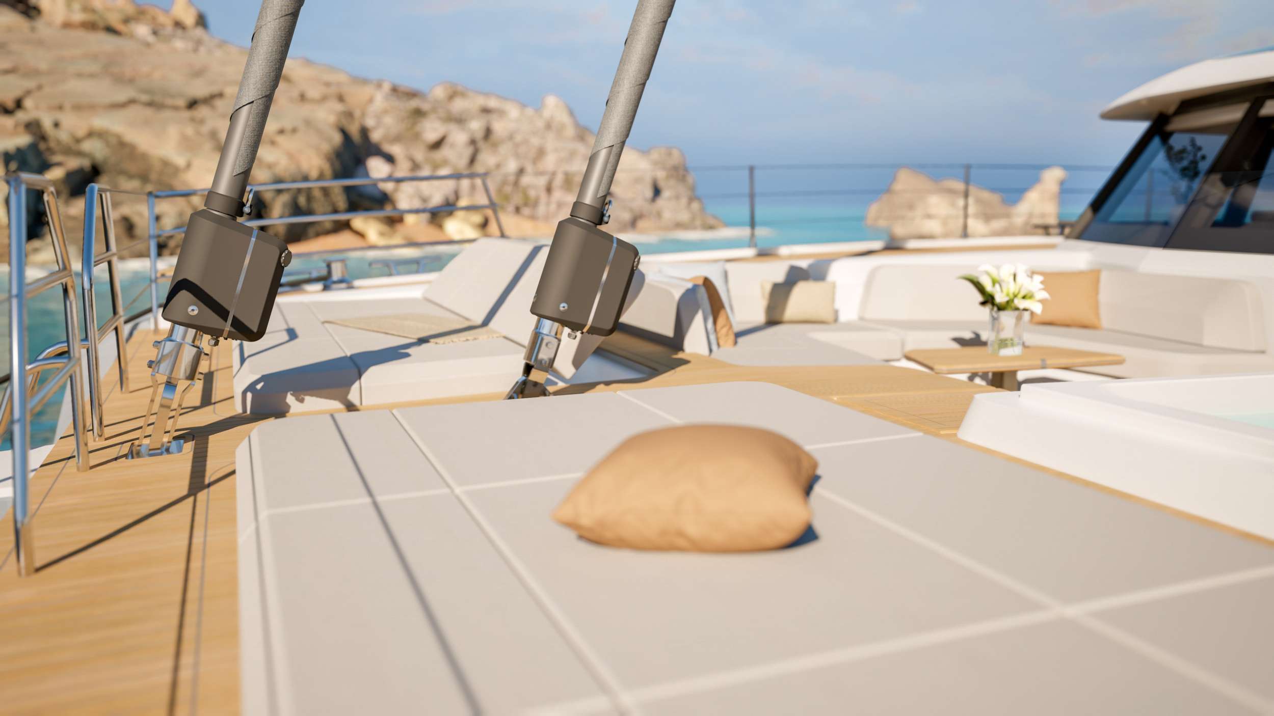 Foredeck lounging and sunning