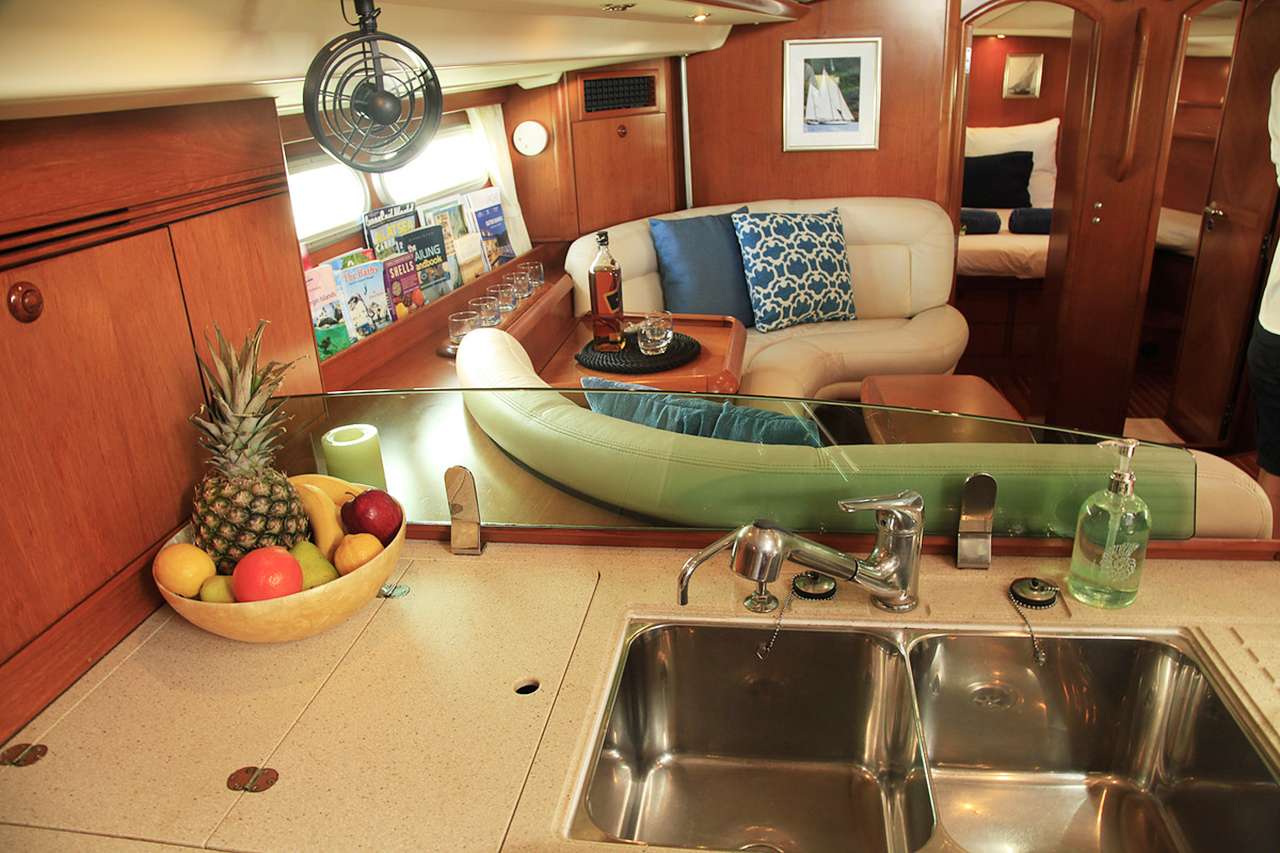 SAYANG Yacht Charter - Main settee in the saloon