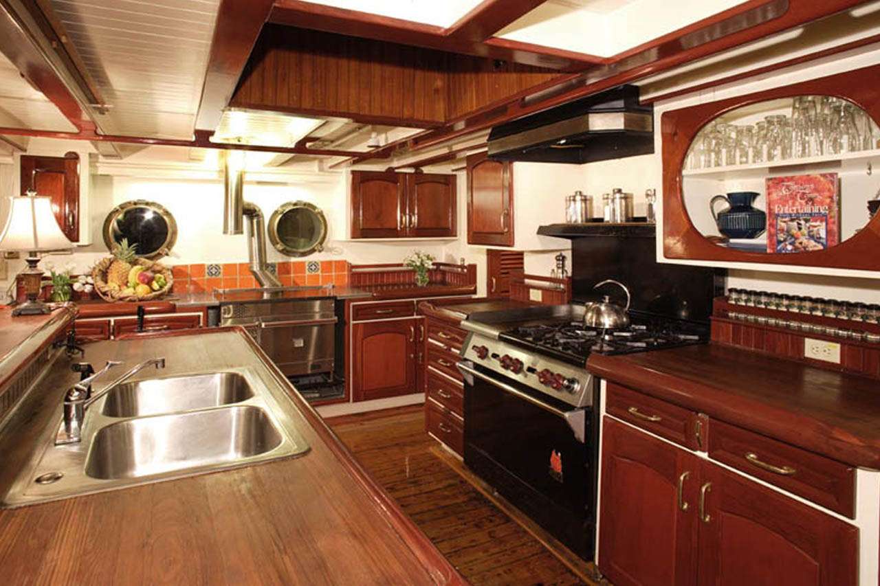 PACIFIC YELLOWFIN Yacht Charter - Country Kitchen, part of Main Salon