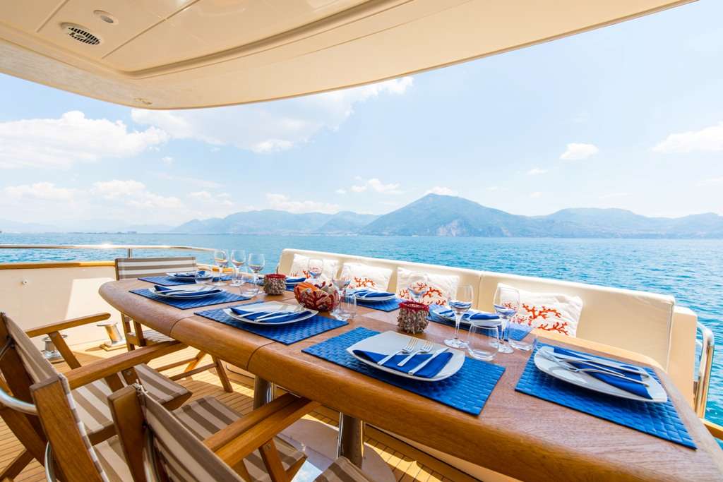 RIVIERA Yacht Charter - Alfresco dining option