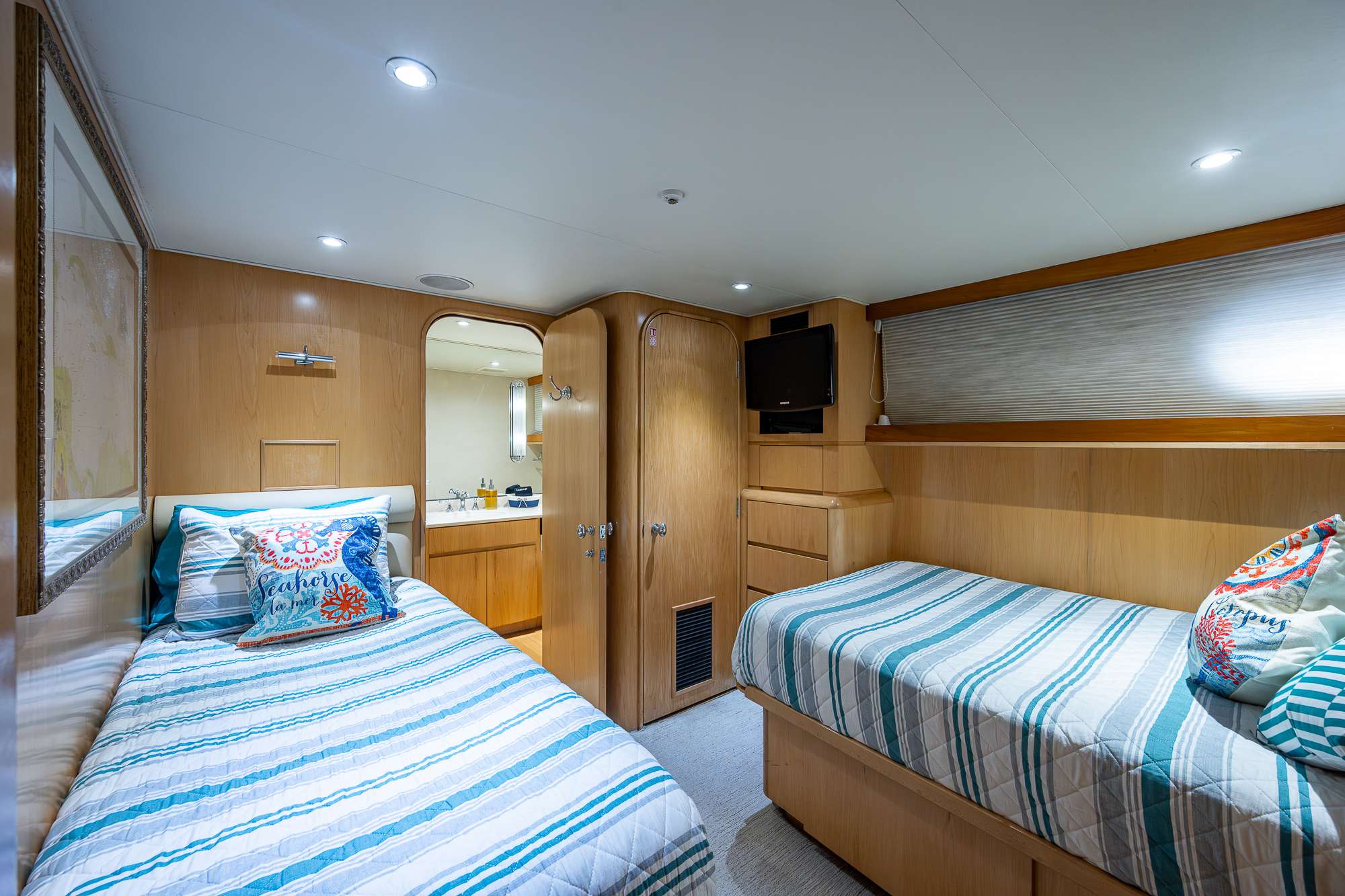 DENISE ROSE Yacht Charter - primary head has beautiful marble