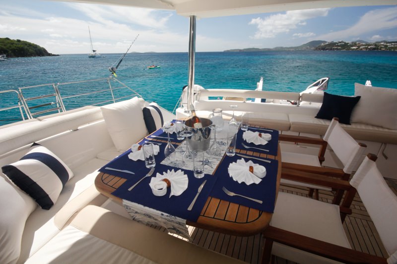 ELYSIUM Yacht Charter - The dining table