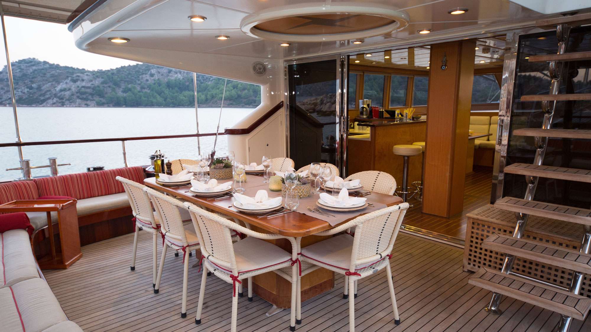 SERENITY 86 Yacht Charter - AFT SEATING AREA