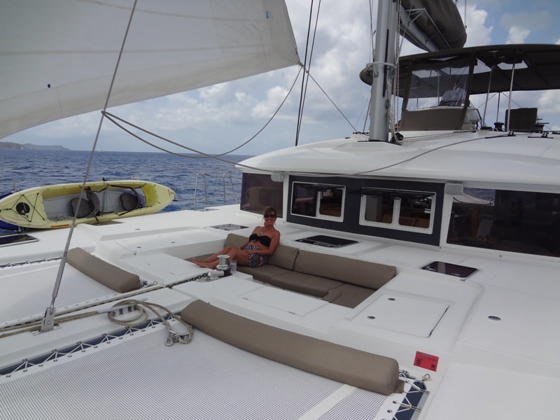 COPPER PENNY Yacht Charter - lounging on Foredeck
