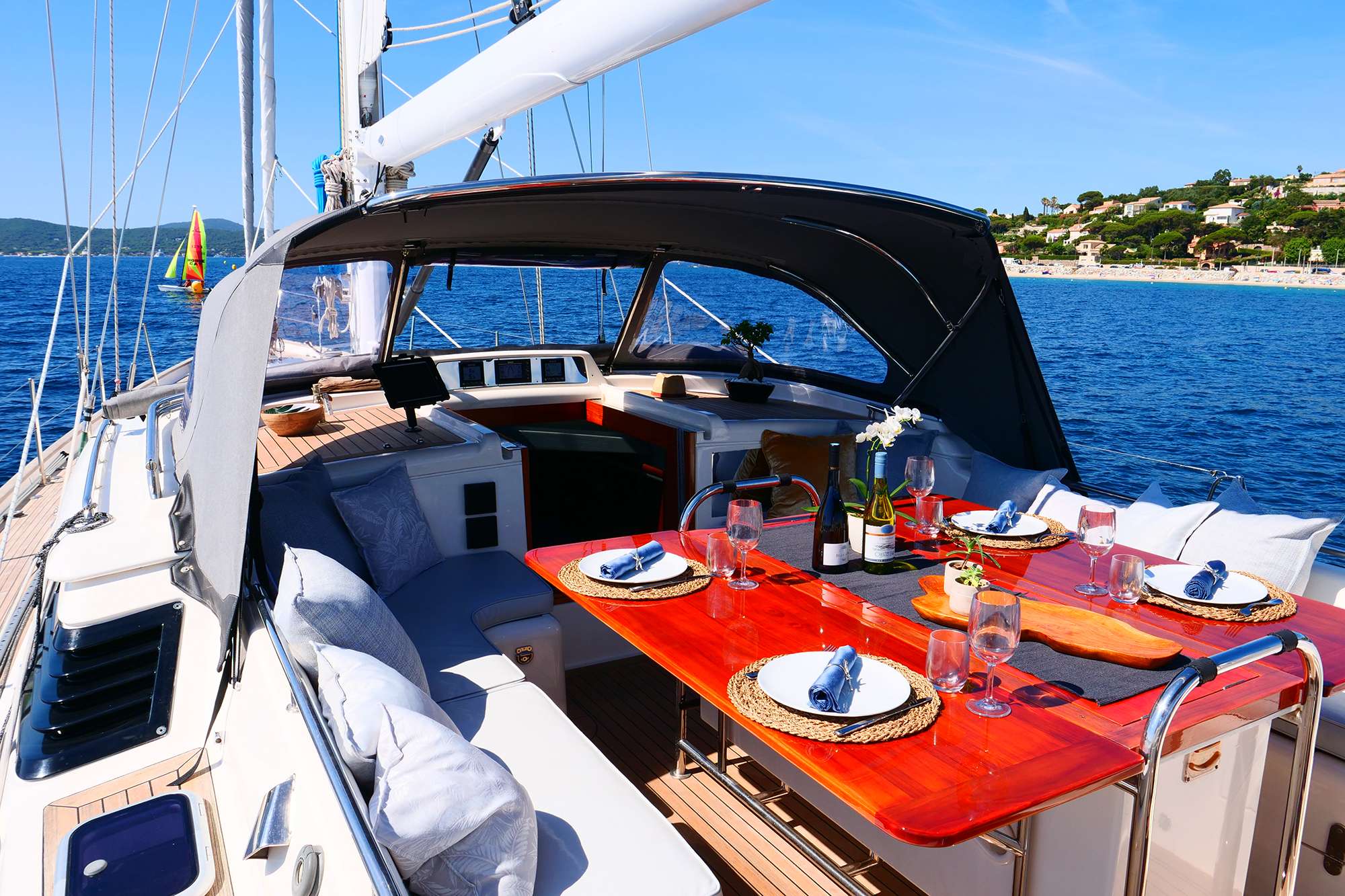 ELVIS MAGIC Yacht Charter - Delightful upper deck dining